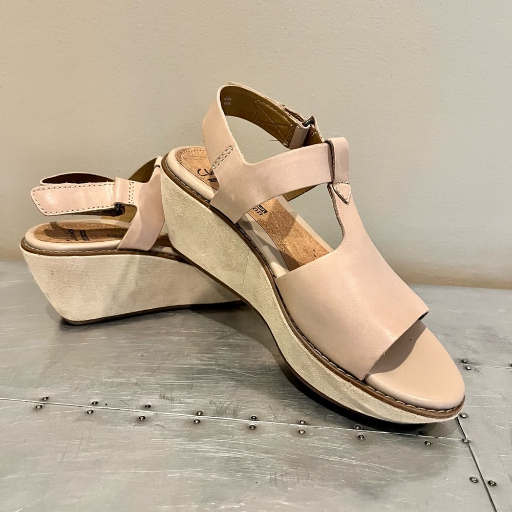 Clarks platform wedge sandal